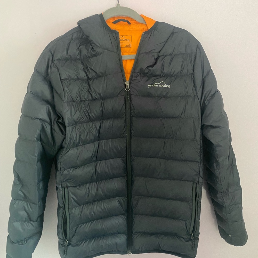 Eddie Bauer Men’s Insulated Jacket (Medium) Pre-loved, Like-New, Dark Grey